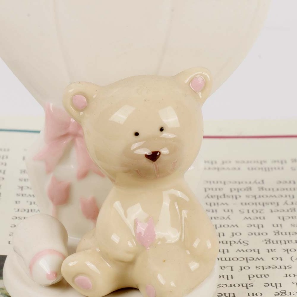 Animal shape teddy bear cartoon ceramic pen container for home decor