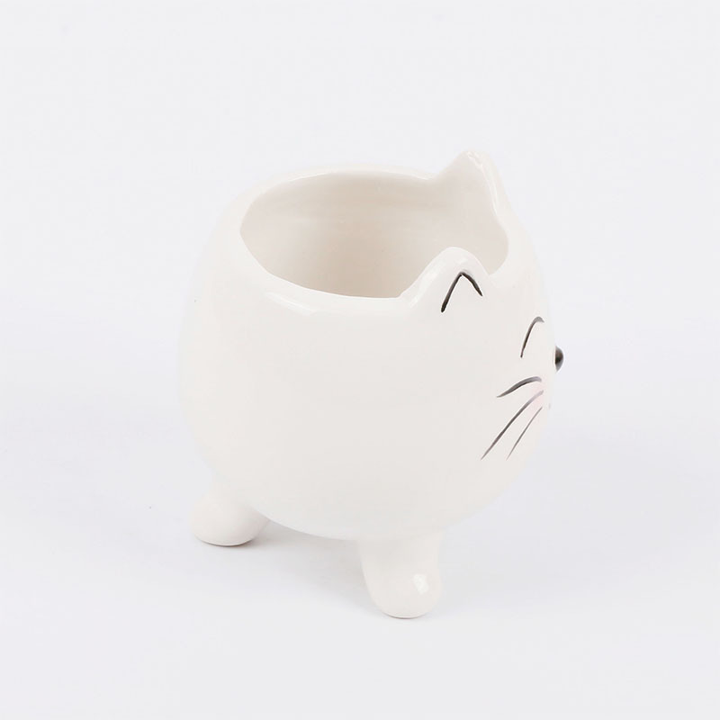 2022 new arrivals animal planters cute cartoon ceramic animal flower pot mini cat pot succulent plant pots