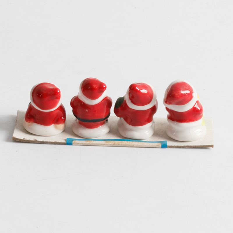 Hand-painted ceramic craft Christmas decorative santa claus new year candy decoration figures