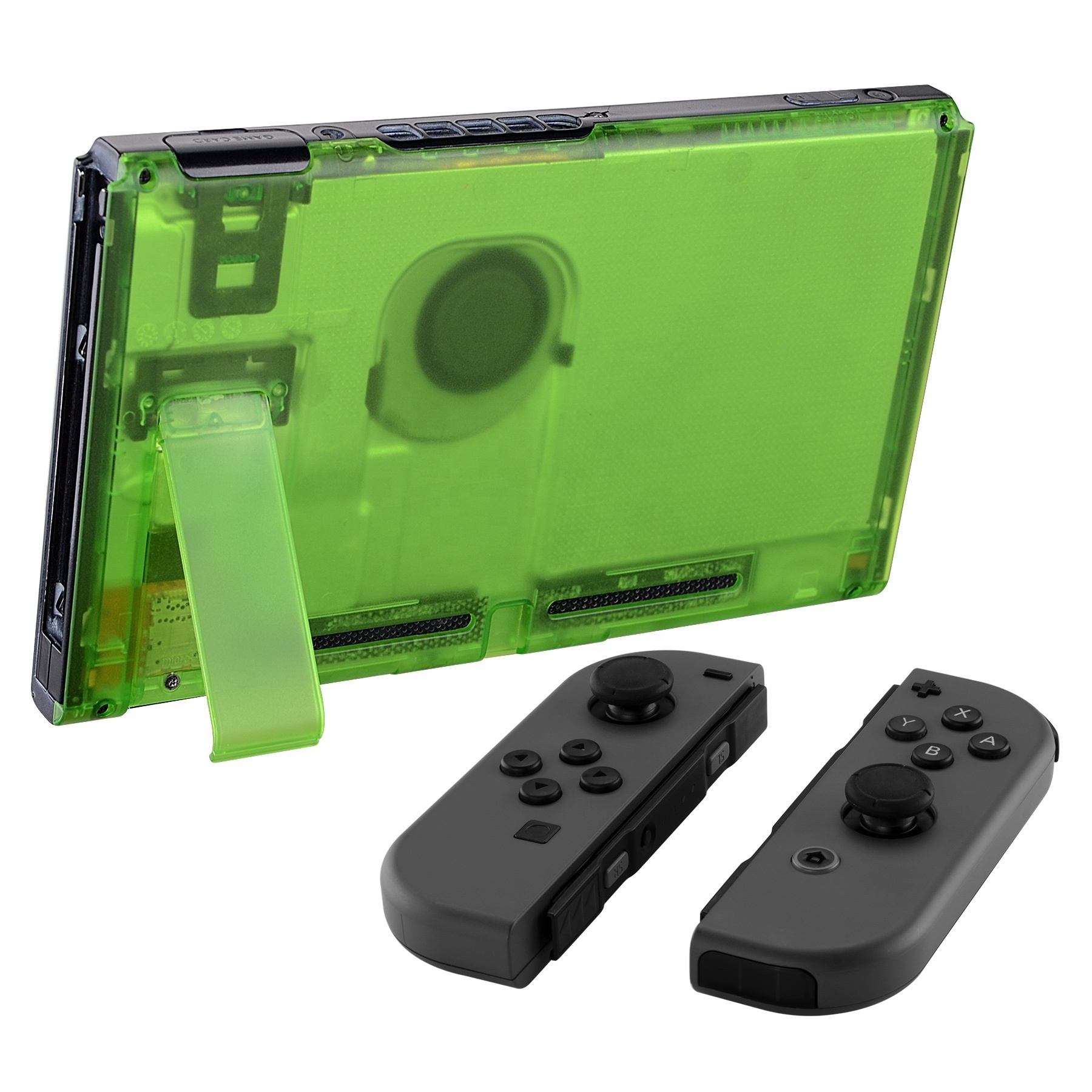 eXtremeRate Wholesale Plastic Joystick Game Accessories Backplate Housing Shell Cover Case With Kickstand For Nintendo Switch