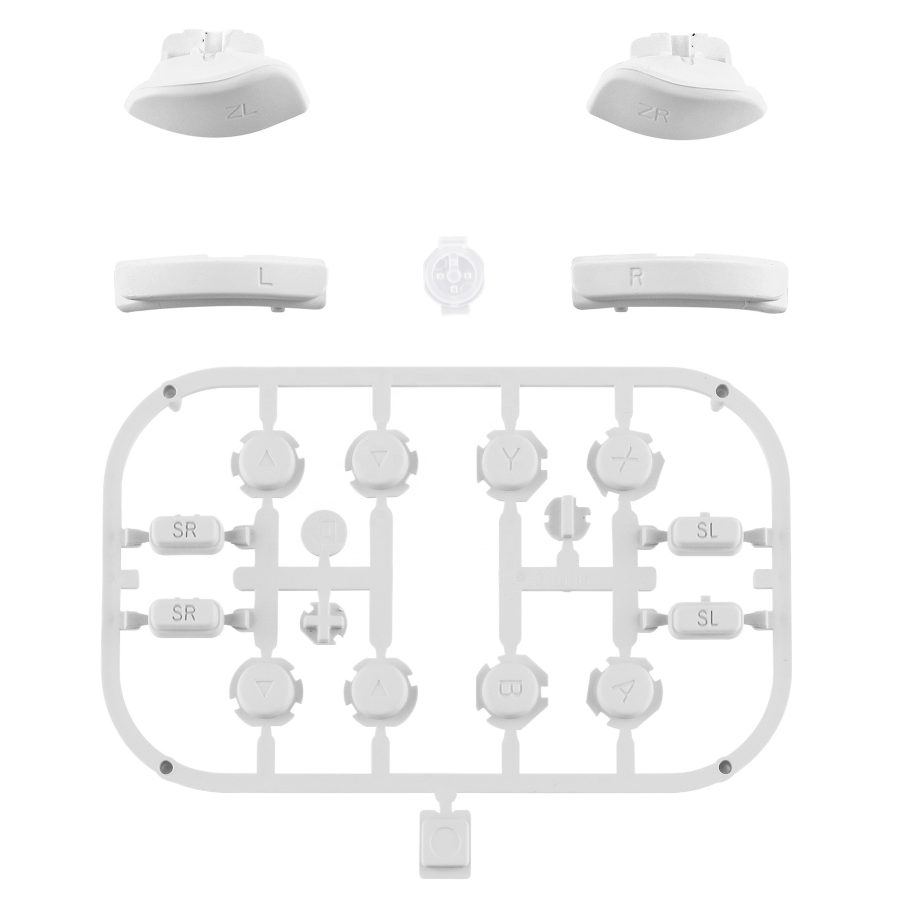 Soft Touch White ABXY Direction Keys SR SL L R ZR ZL Trigger Keys Full Buttons Repair Kits for Nintendo Switch Mod