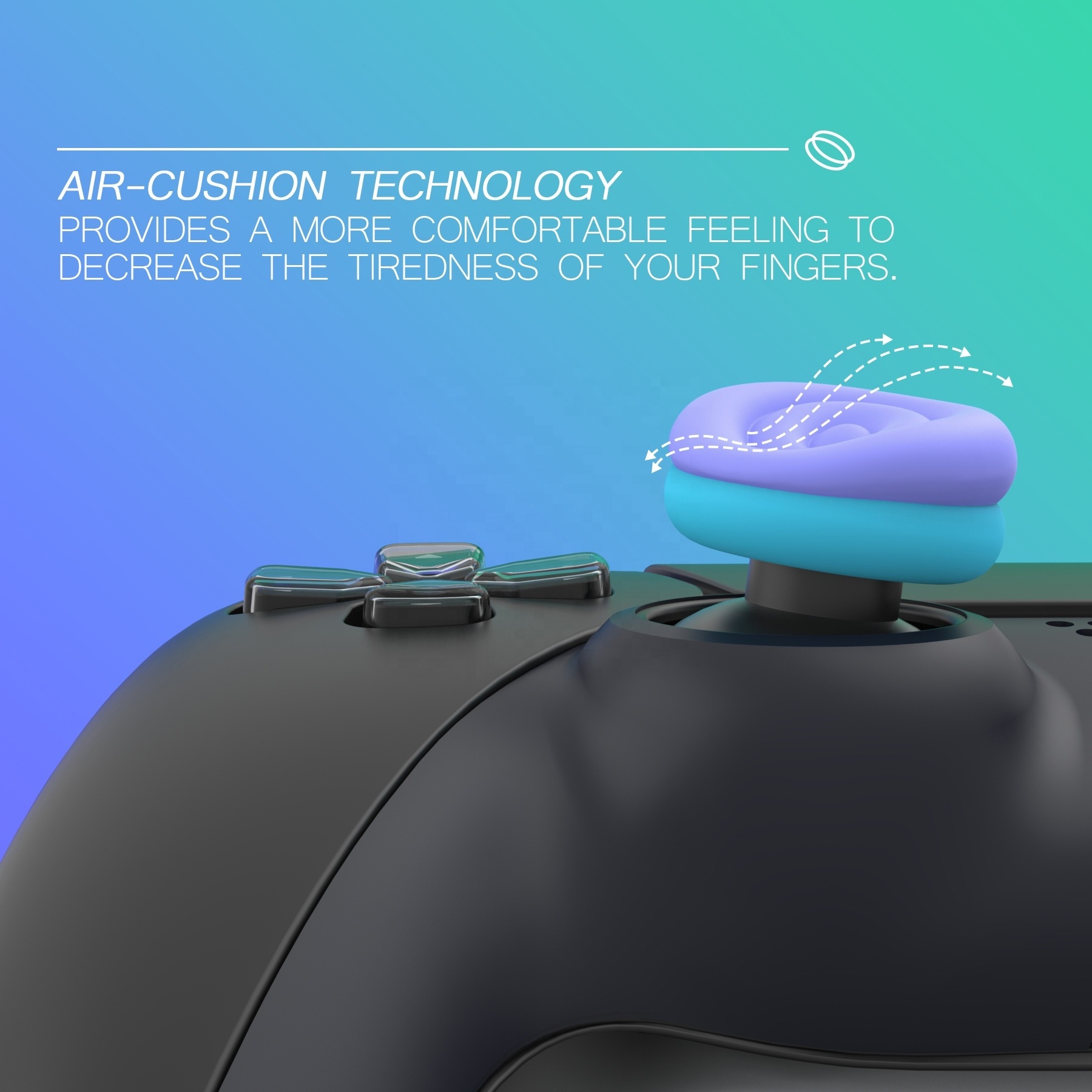 PlayVital Thumbs Cushion Caps Joystick Cover Silicone Thumb Grips For PS5/ PS4/ Xbox/ NSP Controller