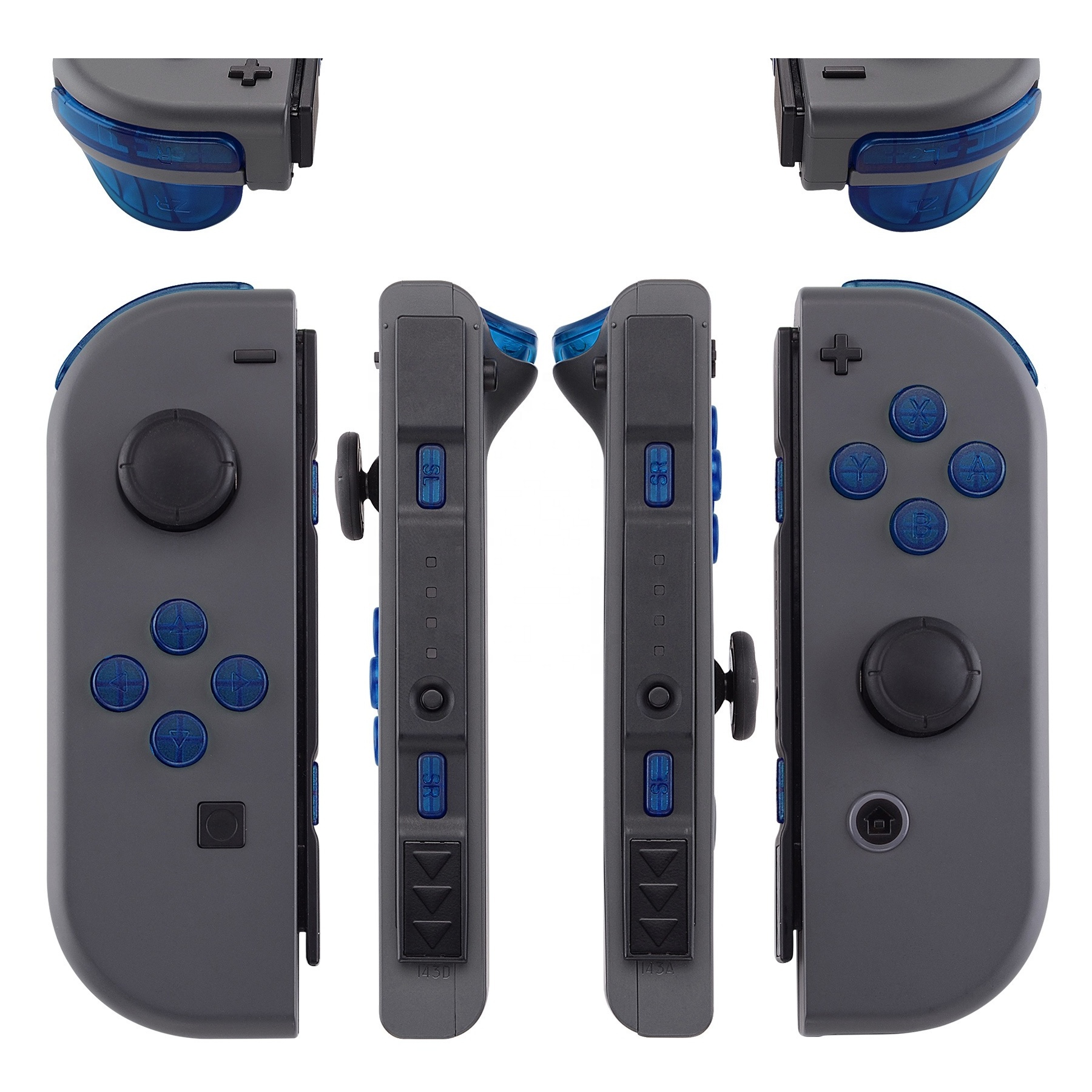 Wholesale Customized Clear Blue Plastic Dpad Action Button Replacement for Gamepad Nintendo Switch Controller Key Repair Parts