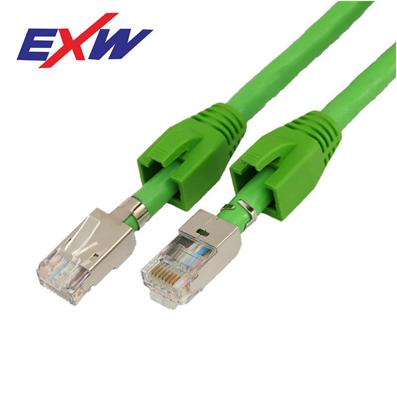 EXW High Quality Cat7 RJ45 Connector Plug Shielded with Tail 8 pin connector male female universal plug connector male female