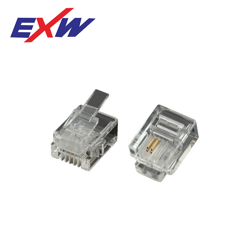 EXW High Quality RJ11 RJ12 Connector Plug 6P6C rj11 4p2c 4p4c RJ11 connector