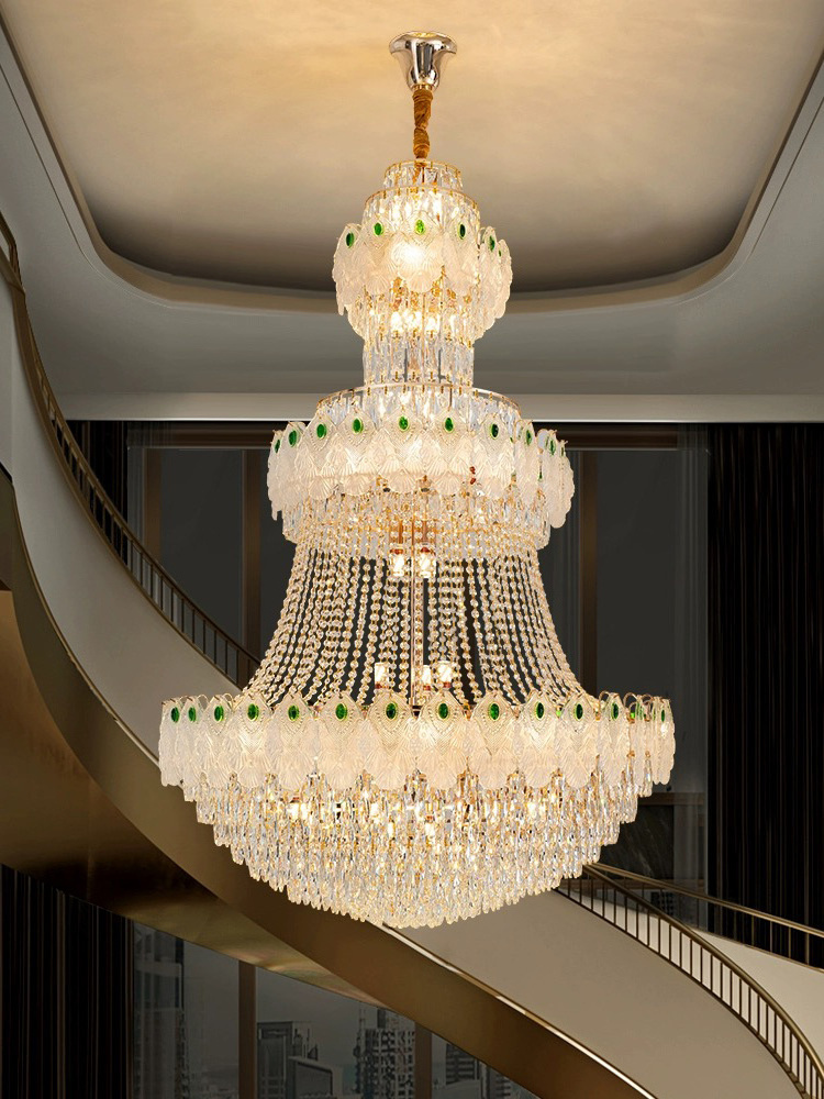 12-Light Empire Crystal Chandelier with Gold Finish 220v Lighting for Dining Living Foyer Hallway Bedroom Entry Bedroom