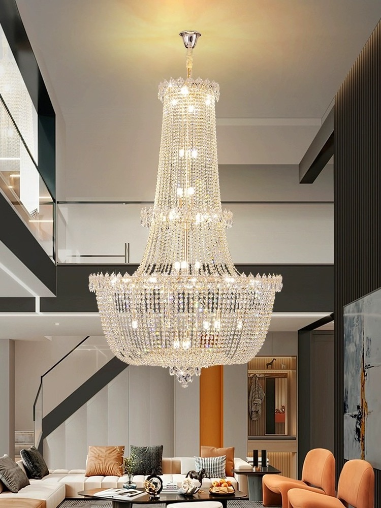 Gallery French Empire Crystal Chandelier Lighting Modern H50 X W30 for Foyer Entryway Family Room Living Room LED Light Source