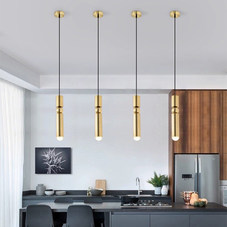 Modern Industrial Gold LED Pendant Light Fixture Ambient Lighting Kitchen Dining Room Living Room Bedroom-Iron Hotels Indoor Use