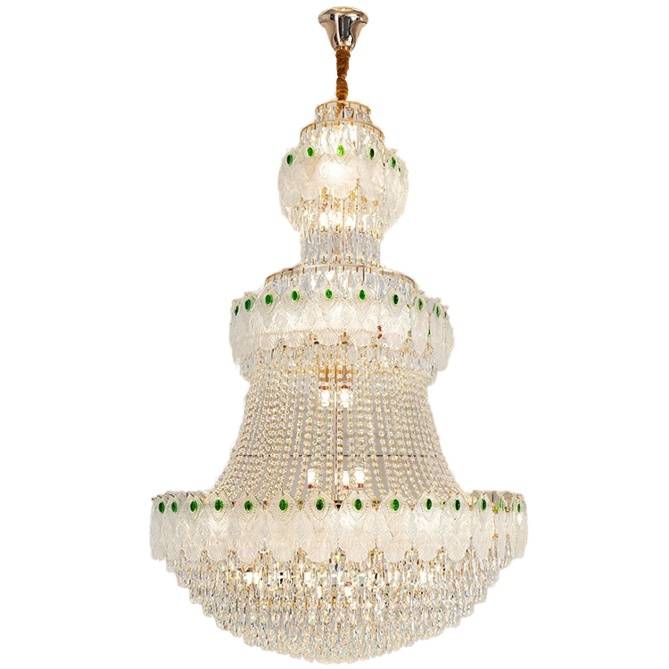 12-Light Empire Crystal Chandelier with Gold Finish 220v Lighting for Dining Living Foyer Hallway Bedroom Entry Bedroom