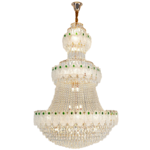 12-Light Empire Crystal Chandelier with Gold Finish 220v Lighting for Dining Living Foyer Hallway Bedroom Entry Bedroom