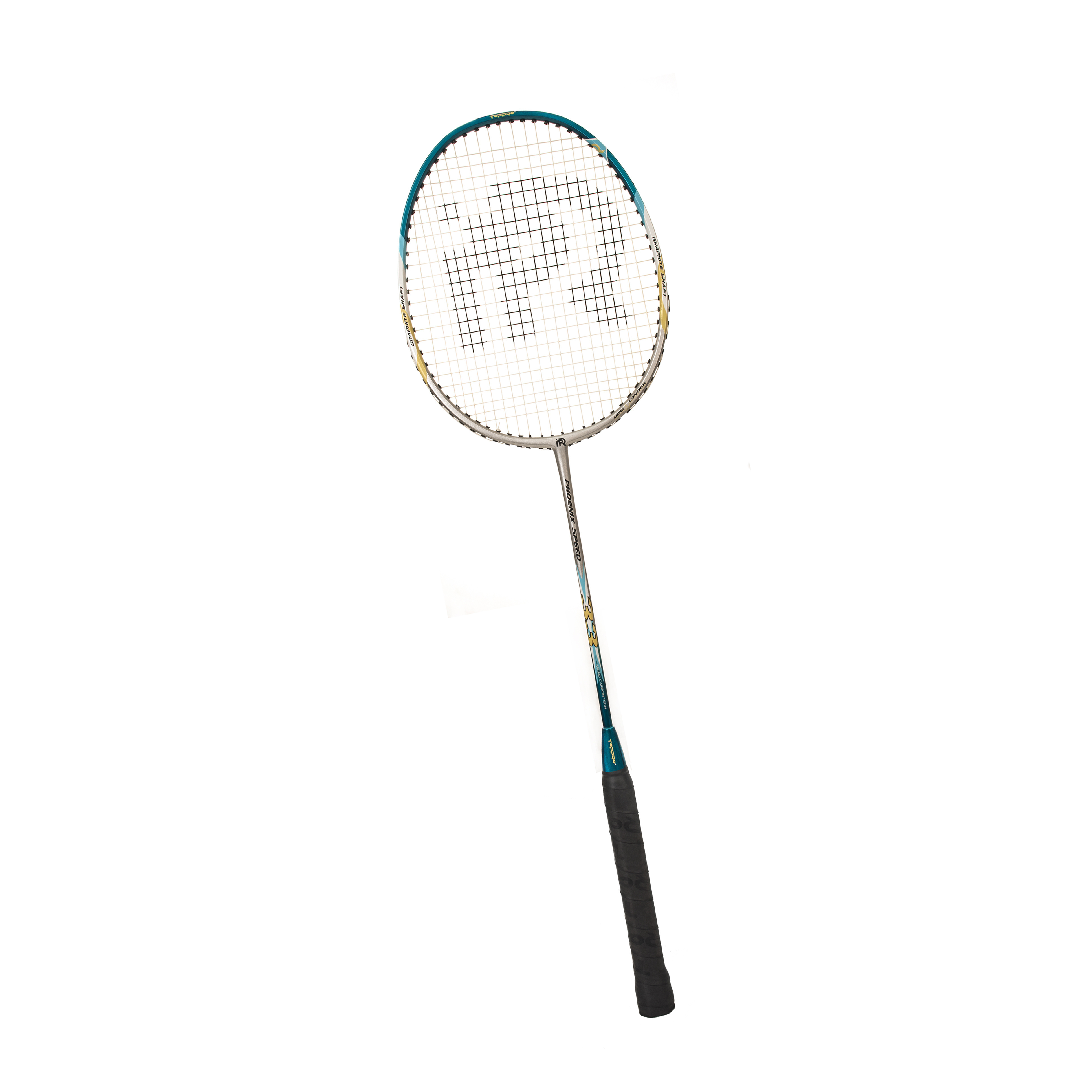 badminton racket with net and shuttle