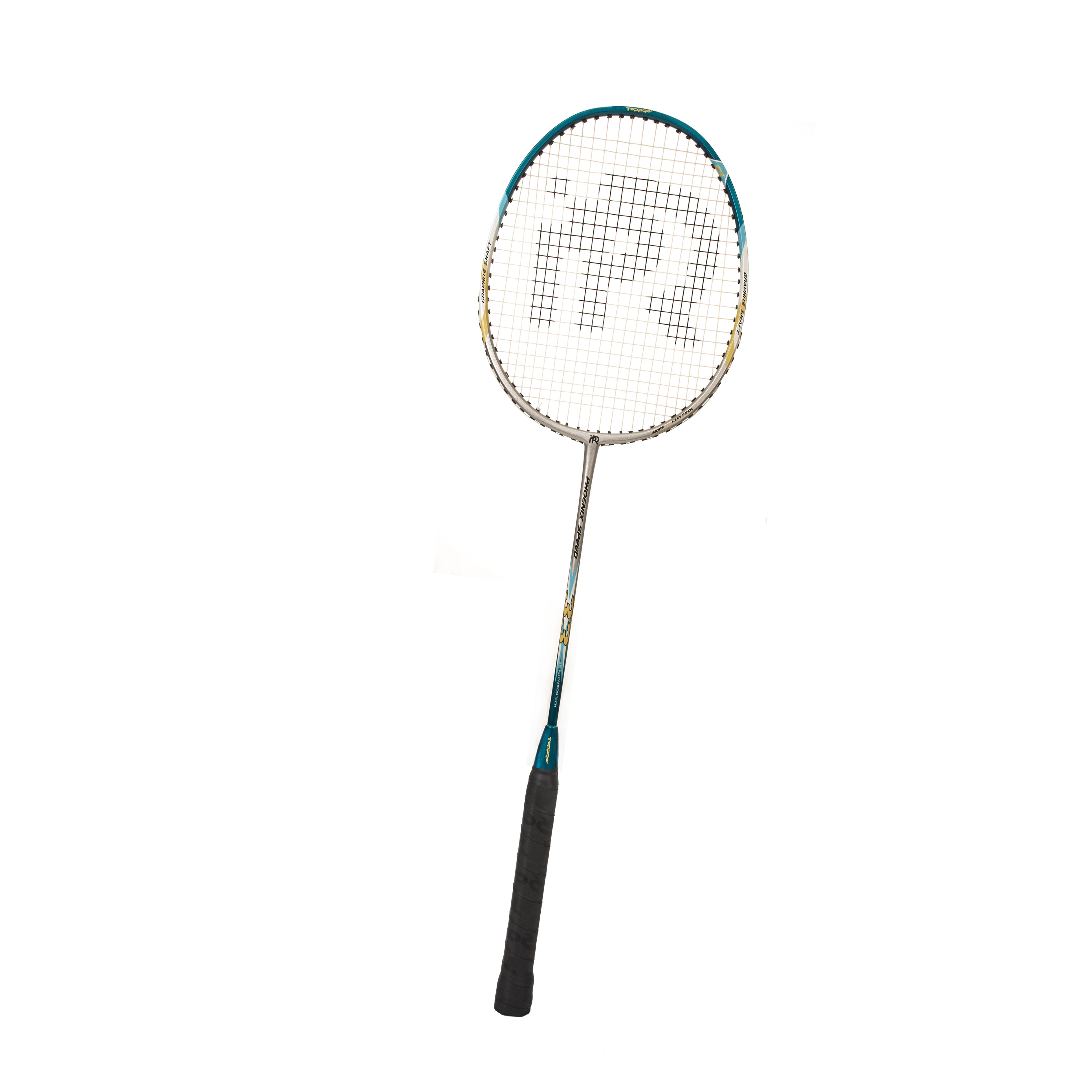 badminton racket with net and shuttle