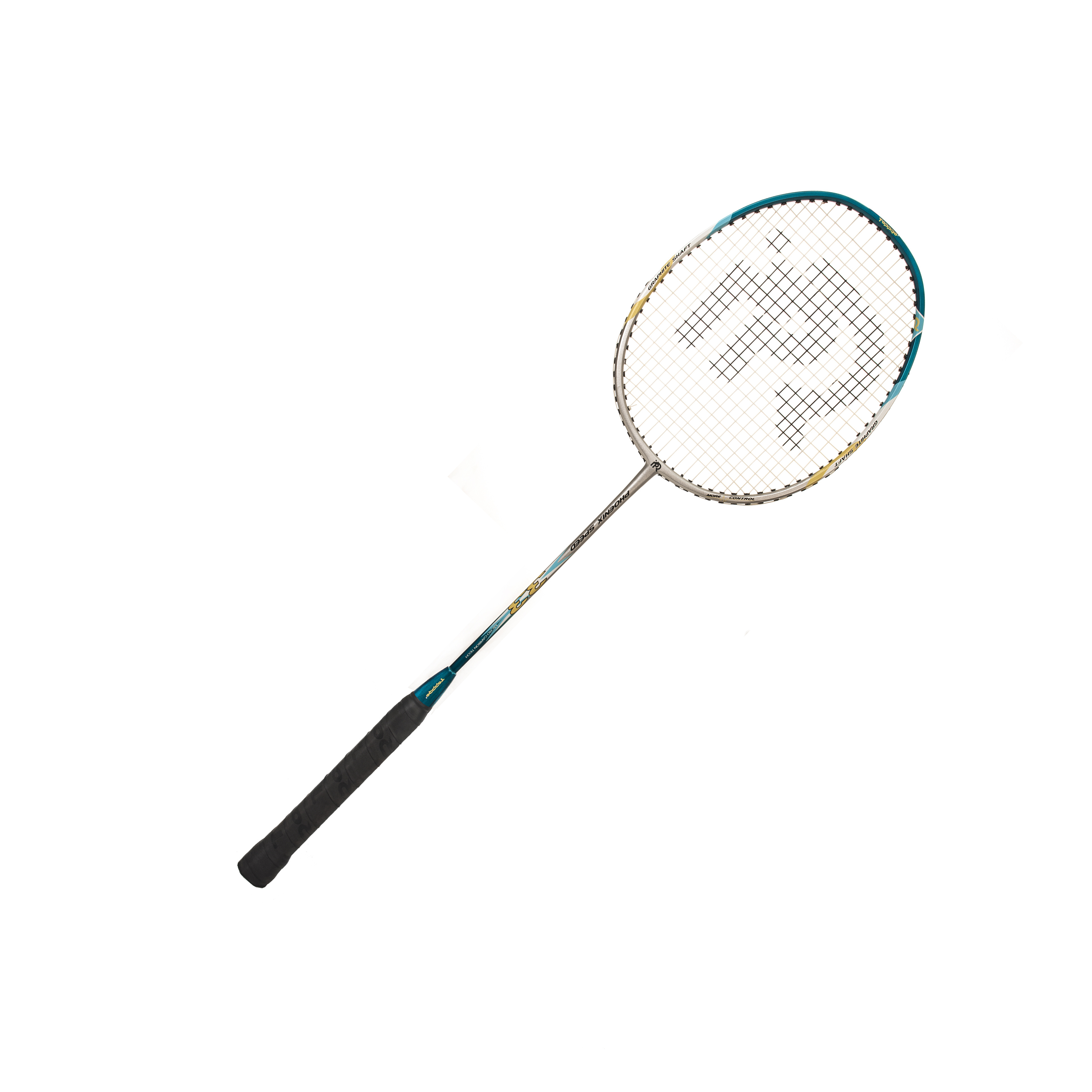 badminton racket with net and shuttle