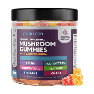 OEM Organic Mushroom Gummies Private label vegan Manufacturer wholesale for energy concentration gummy adults children elderlies