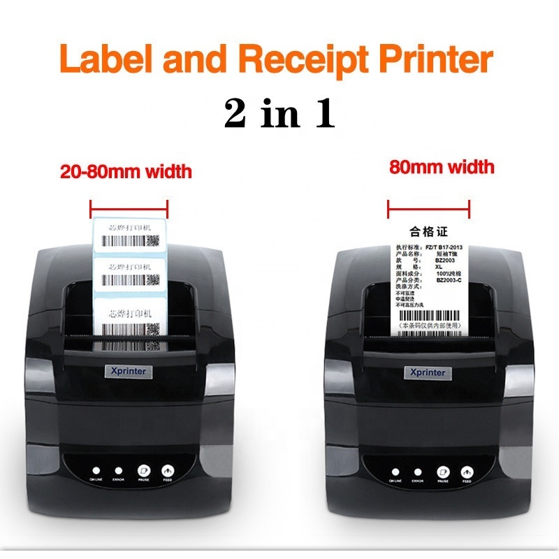 Thermal label printer 3-inch printer Product barcode printing USB mini desktop sticker xprinter 365B Bluetooth phone printing