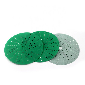 sandpaper 125mm 150mm 5" 6 " polyester film base green sanding discs multi functional use metal polishing sandpaper disc