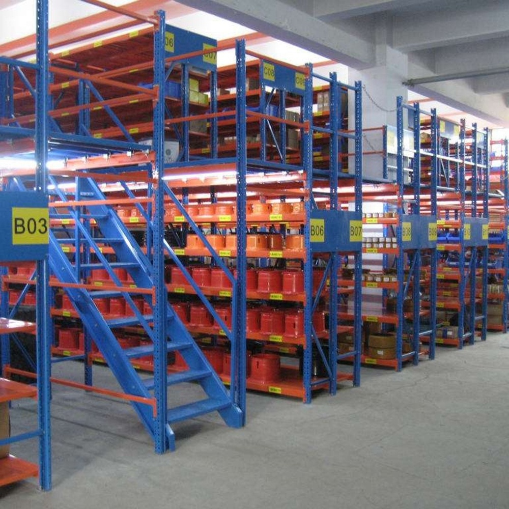 Industrial Heavy Duty Multi-Tier Warehouse Rack Steel Mezzanine Floor Storage Racking Systems