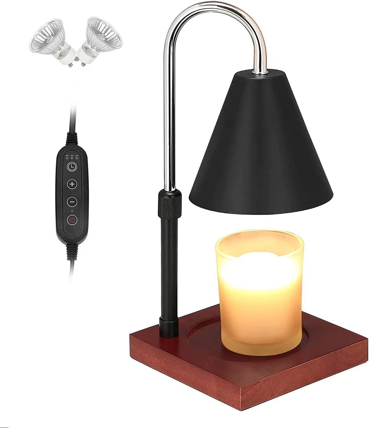 new style luxury home decor flameless metal electric wood candle wax melting warmer lamp for home relax and decor