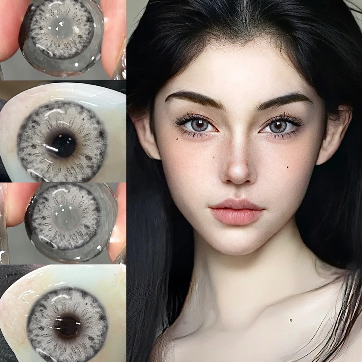 Black Spot Iris Grey E4 Mesiru Contact Lenses Cosmetic Contact Lenses Soft Contact Lens