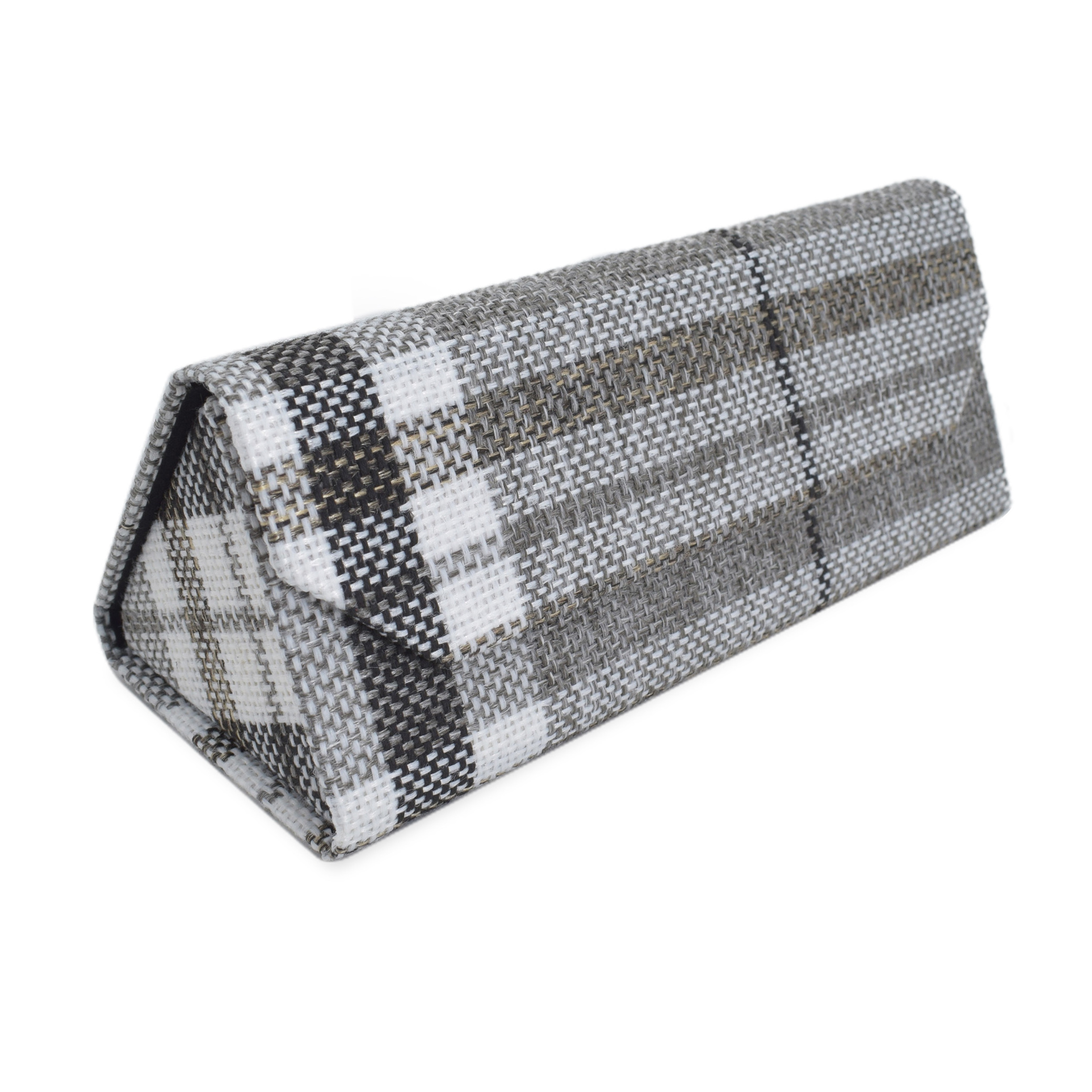 New Checkered Linen Custom Handmade Triangular Glasses Box Sunglasses Case