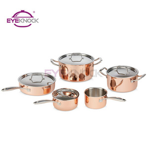 Hot Sale copper bottom triply copper cookware set