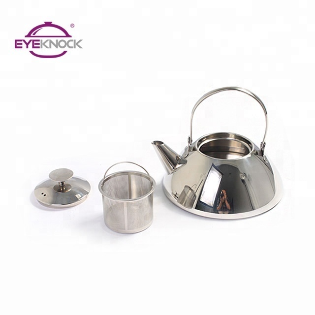 Unique triangle design stainless steel tea kettle with tea strainer water kettle