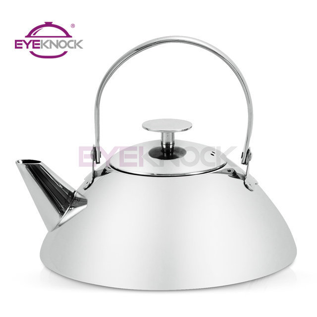 Unique triangle design stainless steel tea kettle with tea strainer water kettle