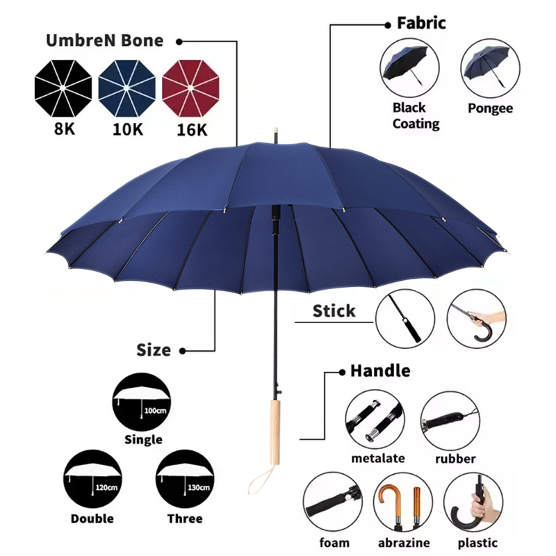 New Products In The Market Parapluie Straight Automatic Double Umbrella With Custom Logo Golf Umbrella Windproof For The Rain