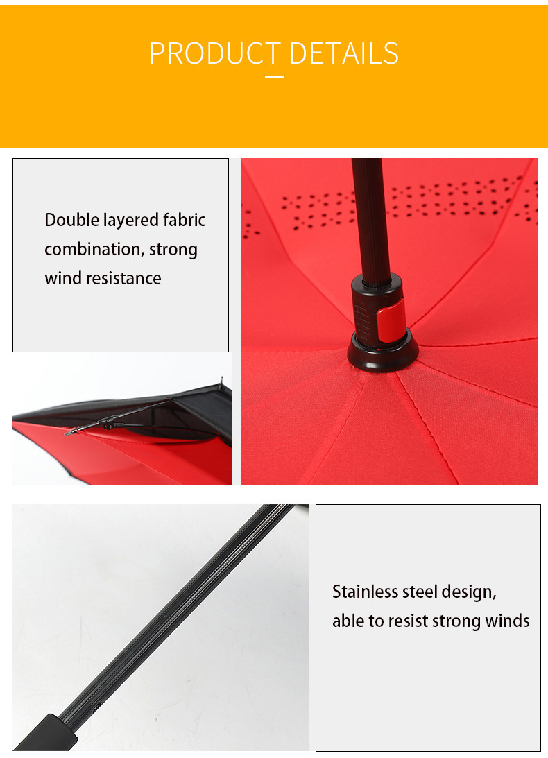 Reverse Umbrella Manufacturer Automatic Double C Shape Handle Inverted Reverse Umbrella For The Rain Waterproof