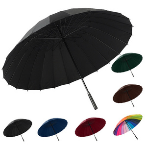 24K Straight Automatic Iron Umbrella Holder Luxury Umbrella 16 Ribs Windproof For The Rain