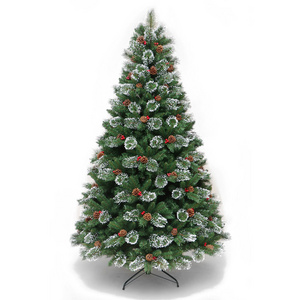 High Quality Wholesale Collapsible Snowflakes Prelit 6ft 7ft 9ft 12ft Artificial Christmas Tree with Led Lights and Decoration