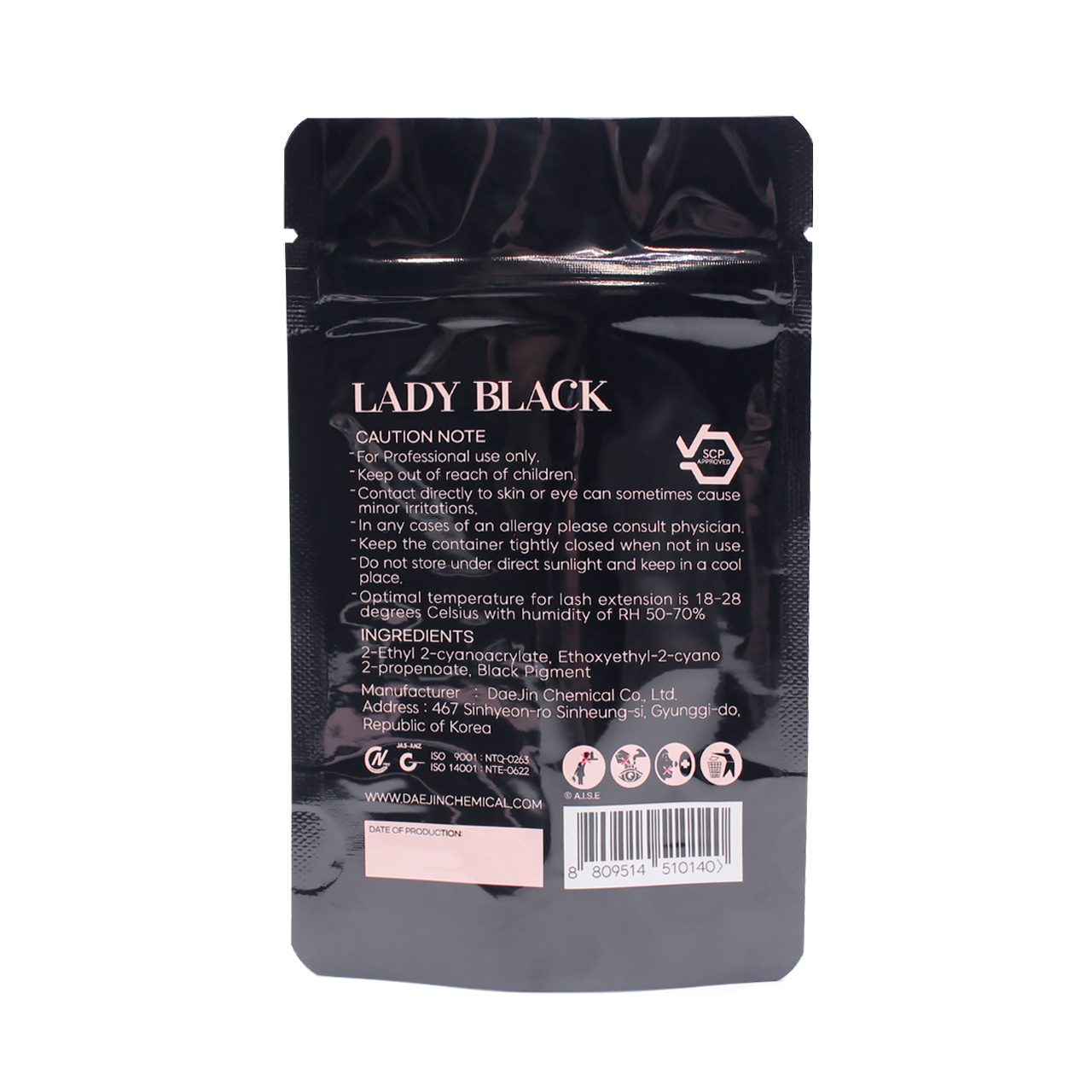 5ml/10ml Quick Dry Lady Black Glue Professional Lash Glue Korea Natural Eyelash Extensions Glue