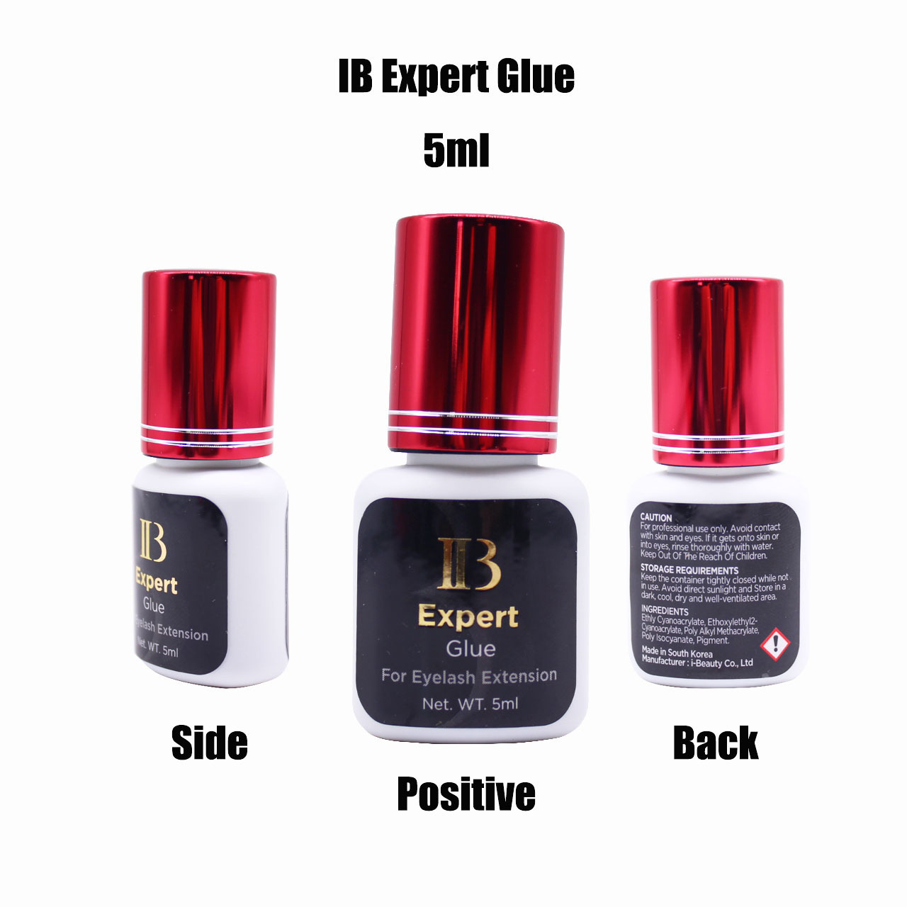 best quality for eyelash korea import eyelash glue ib expert glue new 1-2s dry ib eyelash extension black glue