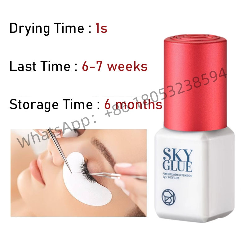 Best quality extension glue grafting lash dry time 1S Private Label sky glue S+ 5ml for eyelash extension glue