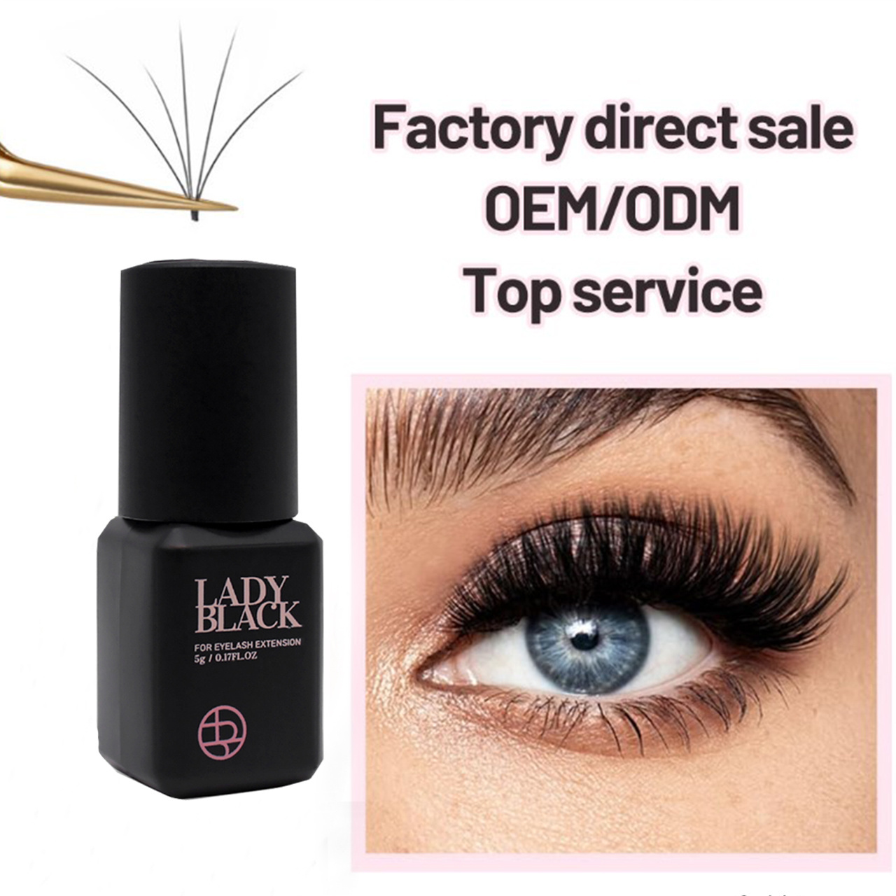 wholesale best quality 2-3s Sensitive adhesive fast drying Lady black eyelash extension glue with private label