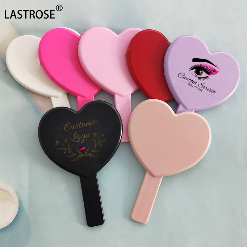 Wholesale Low Moq private label Square Shapes Cosmetic Pink Handle Mirrors Wholesale Bulk Makeup Mirror Hot Sale