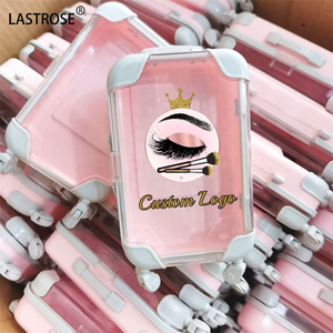 private label Empty cute mini suitcase eyelash box Hot selling mini luggage lash shampoo packaging suitcase