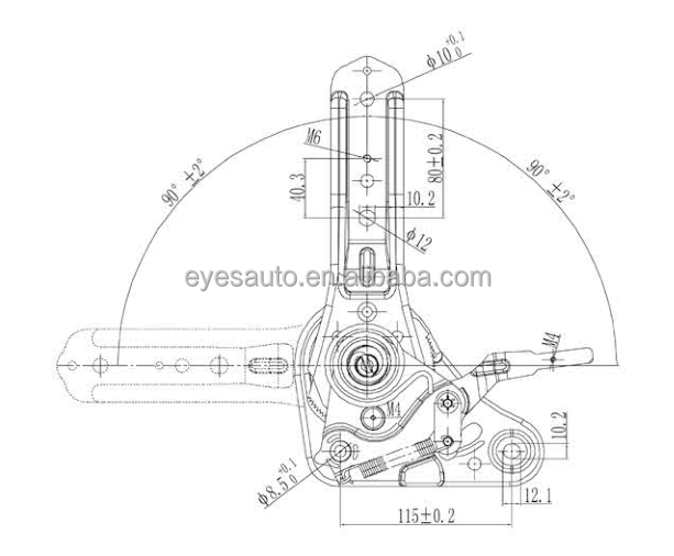 Leather Interiors universal rotating car chair auto angle seat adjuster metal manual recliners Seat Mechanism for camperRV