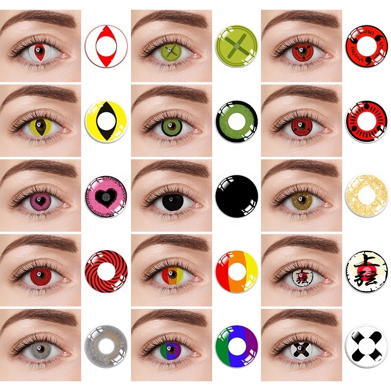 HOT SALE  wholesale yearly crazy lenses halloween contact eye lenses cosplay sharingan contact lens