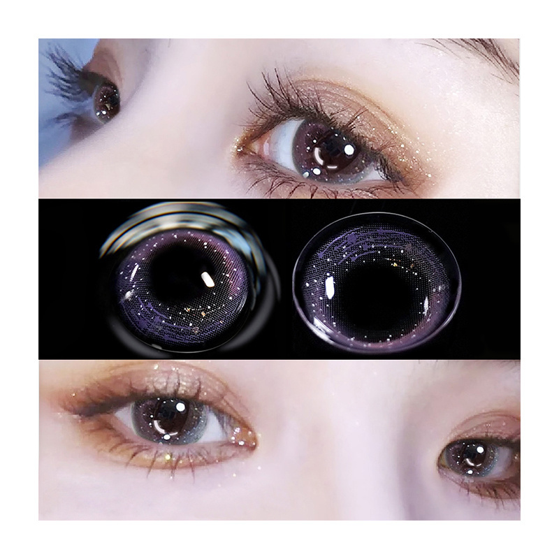 Prescription Contact Lenses For Eyes Myopia yearly one Pair Colored Lenses Soft Dioptric Eye Contacts With Color Purple lens