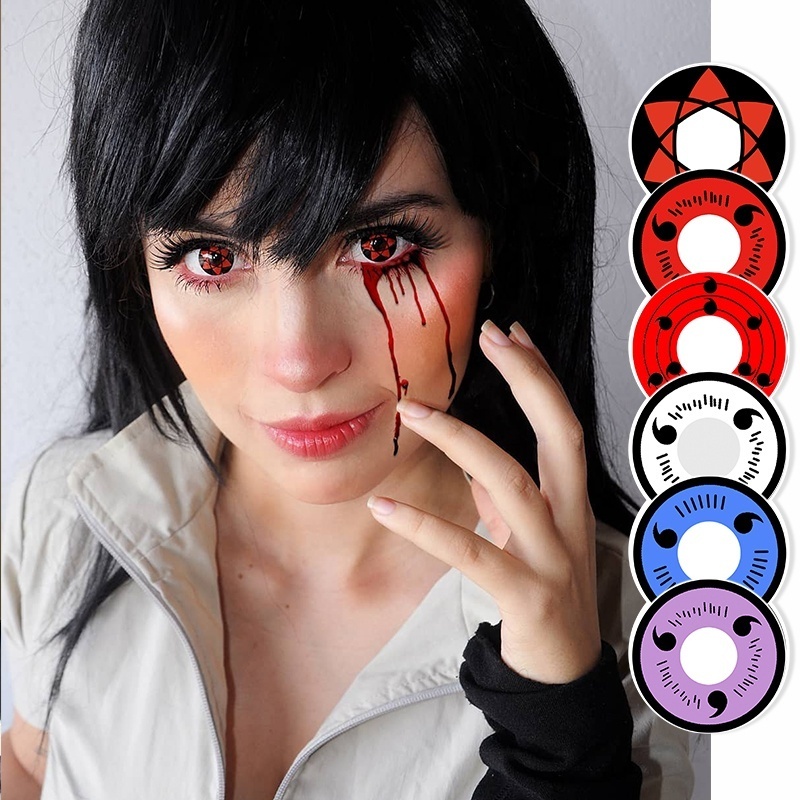 HOT SALE  wholesale yearly crazy lenses halloween contact eye lenses cosplay sharingan contact lens