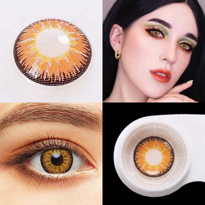 hot selling 3 tone colored eye soft contact lenses 14.5mm yearly natural eye contacts wholesale color contact lens