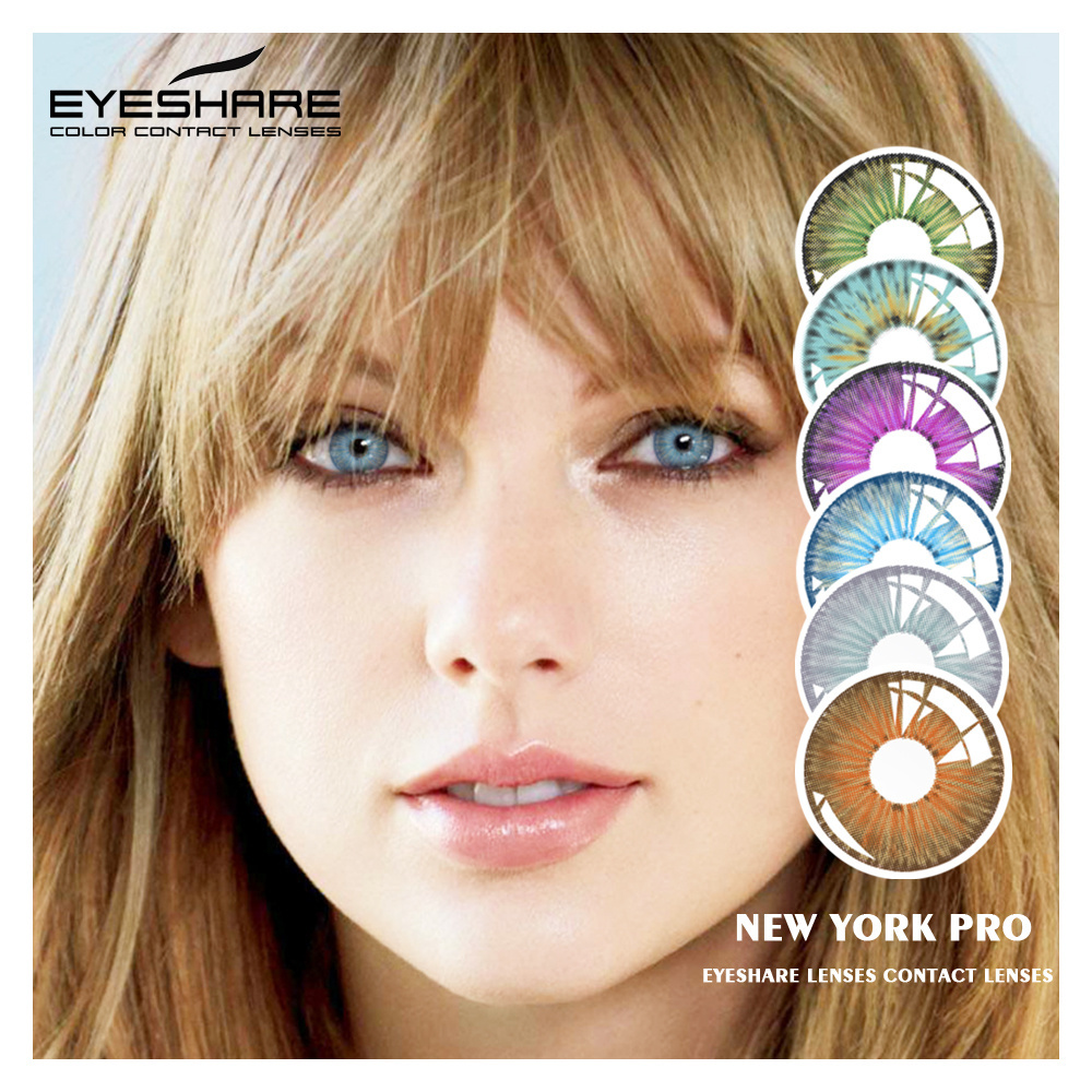 EYESHARE 1 Pair NEW Fashion Lenses New York Color Soft Big Eye Cosplay Contact Lenses for Eyes acuvue oasys trendrehab lens