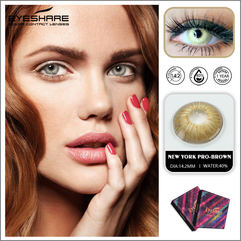 EYESHARE 1 Pair NEW Fashion Lenses New York Color Soft Big Eye Cosplay Contact Lenses for Eyes acuvue oasys trendrehab lens