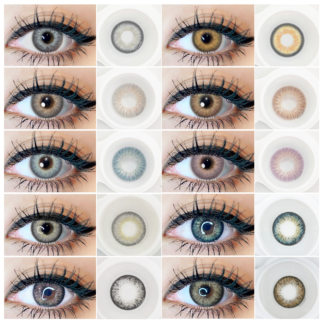 EYESHARE 1 Pair (2pcs)  Natural Crystal Color Lenses for Eyes Cosmetic Contact Lenses Eye Color lens Colored contacts