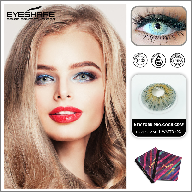 EYESHARE 1 Pair NEW Fashion Lenses New York Color Soft Big Eye Cosplay Contact Lenses for Eyes acuvue oasys trendrehab lens