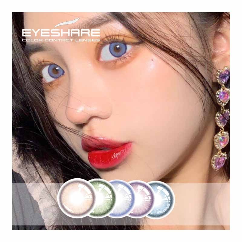 EYESHARE 1 Pair (2pcs) Natural Crystal TWINKLE Series Color Cosmetic Contact Lenses Eye Color Lenses for Eyes