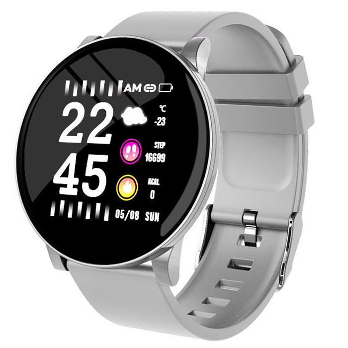 New arrivals stainless steel round screen sport health waterproof smart watch for iPhones & Android