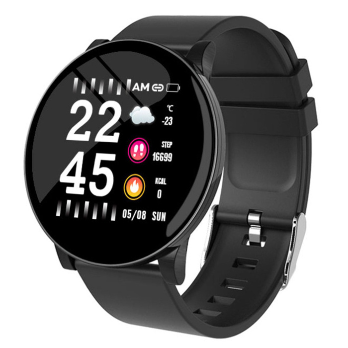 New arrivals stainless steel round screen sport health waterproof smart watch for iPhones & Android