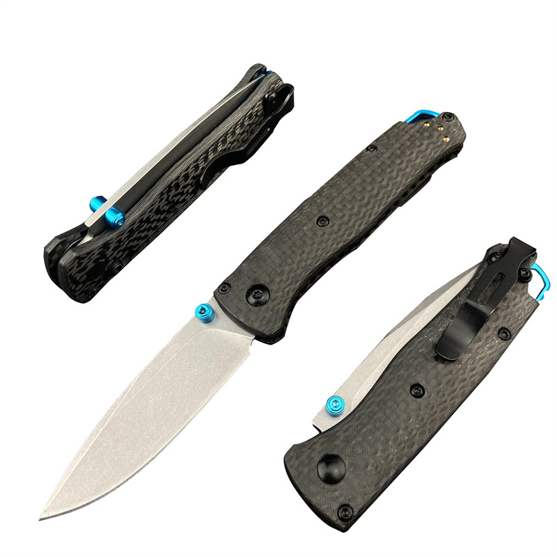 Mini 533-3 Carbon Fiber Handle Folding Knife Camping Self Defense EDC Tactical Pocket Knife